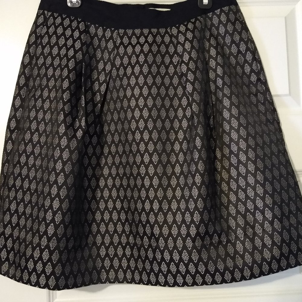 SOLD on XPost EUC LOFT Black and Silver Skirt